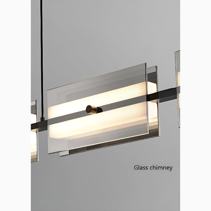 Schwyz | Modern Rectangle Copper Glass Chandelier