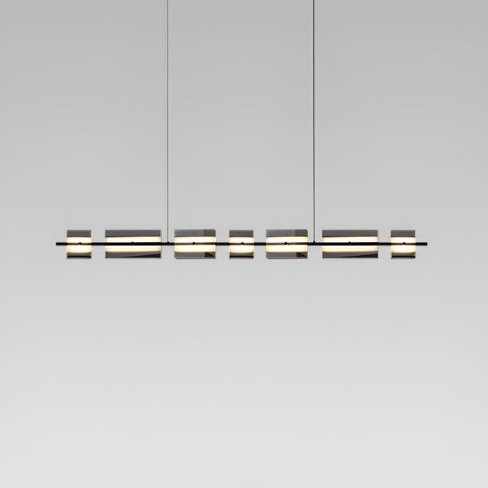 Schwyz | Modern Rectangle Copper Glass Chandelier