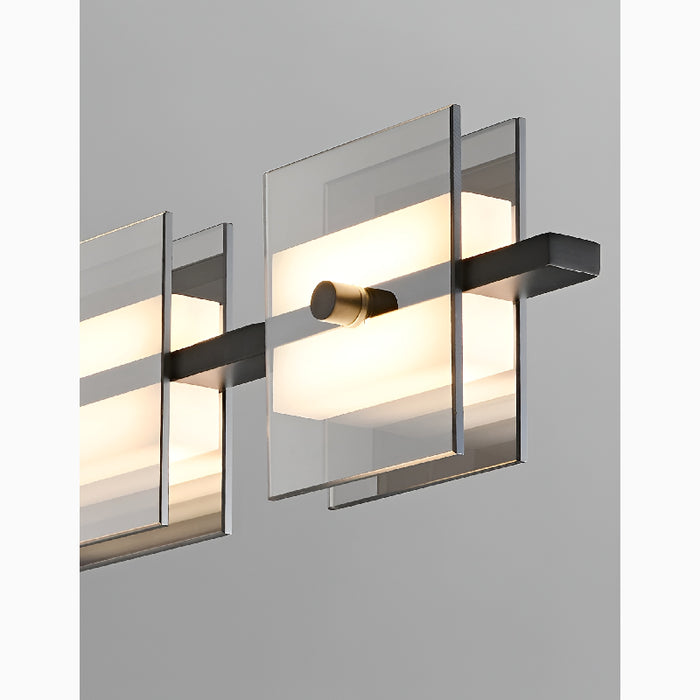 Schwyz | Modern Rectangle Copper Glass Chandelier