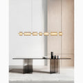 Schwyz | Modern Rectangle Copper Glass Chandelier | For Kitchen Hall Living Room Dining Room | Black Gold | Pendant | Glass 