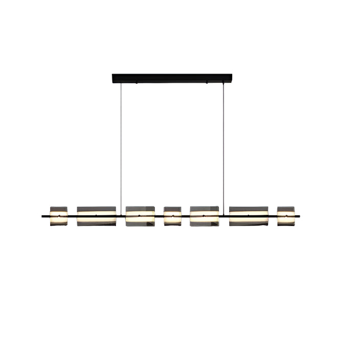 Schwyz | Modern Rectangle Copper Glass Chandelier