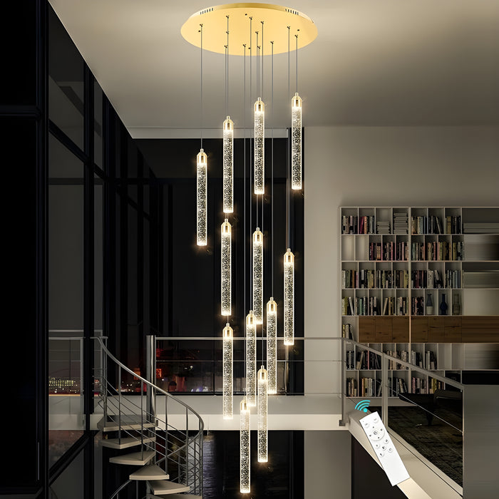 Varazze | Shimmering Magic Gold Crystal Pendant Chandelier from Mirodemi for Parlor