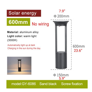 Solar|LED|Lawn|Garden|Pathway|Black|Aluminum|Screw|Ground|Insert