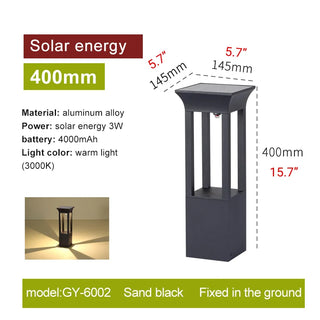 Waterproof|Black|Solar|LED|Lawn|Garden|Pathway|Rectangle|Ground|Insert|Screw|Fixation