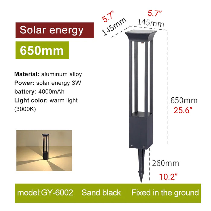 Waterproof|Black|Solar|LED|Lawn|Garden|Pathway|Rectangle|Ground|Insert|Screw|Fixation