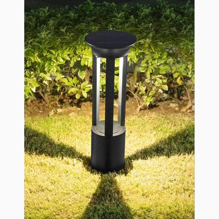 Solar|LED|Lawn|Garden|Pathway|Black|Aluminum|Screw|Ground|Insert