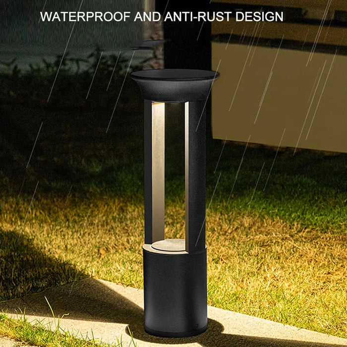 Solar|LED|Lawn|Garden|Pathway|Black|Aluminum|Screw|Ground|Insert