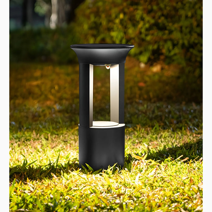 Solar|LED|Lawn|Garden|Pathway|Black|Aluminum|Screw|Ground|Insert