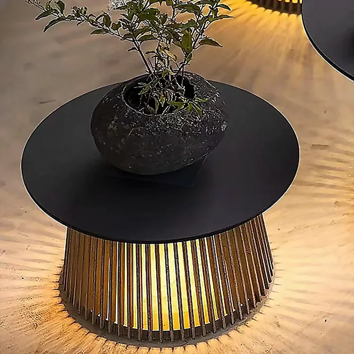 Waterproof LED Coffee Table With Solar Batteries LED Light for Patio