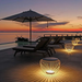 Solar-Powered Decorative Outdoor LED Metal Table for Patio