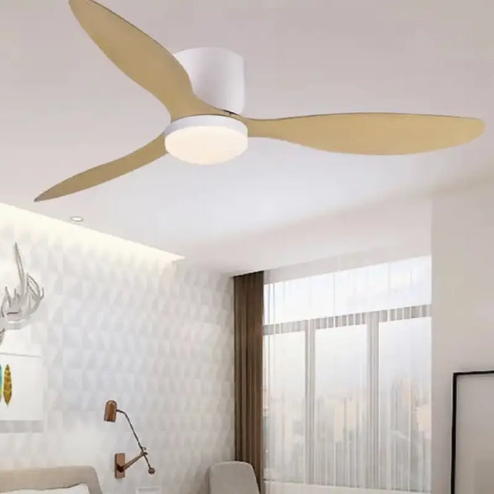 Solid Light  Wood Led Ceiling Fan with Remote Control | 52"