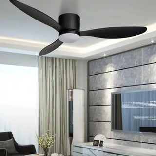 Solid Wood Led Black Ceiling Fan with Remote Control | 52"