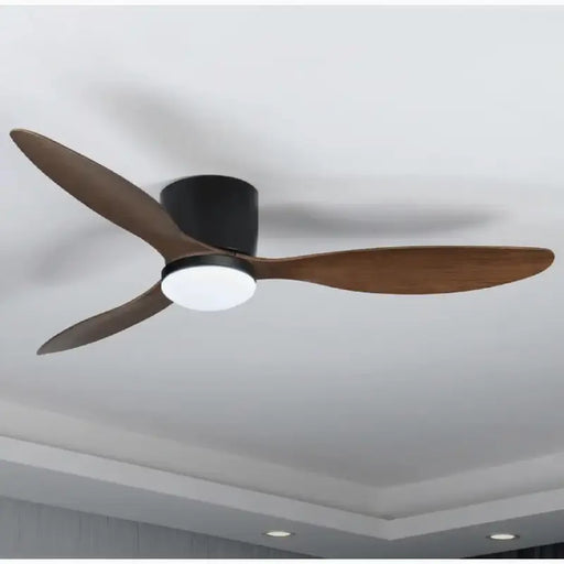 Solid Wood Led Ceiling Fan with Remote Control | 52"