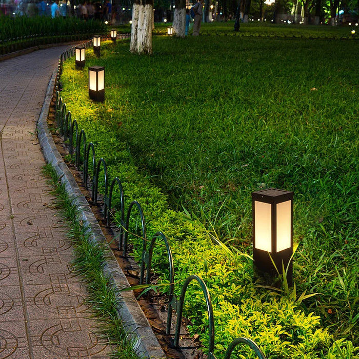 Square|LED|Lawn|Aluminum|Acrylic|Pathway|Garden|Villa|Patio|Black|Waterproof