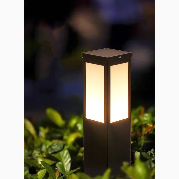 Square|LED|Lawn|Aluminum|Acrylic|Pathway|Garden|Villa|Patio|Black|Waterproof