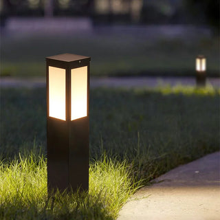 Square|LED|Lawn|Aluminum|Acrylic|Pathway|Garden|Villa|Patio|Black|Waterproof