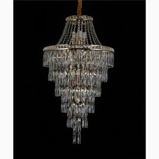 La Croix-sur-Roudoule | Duplex Spiral Crystal Stairway Chandelier from Mirodemi for Hallway