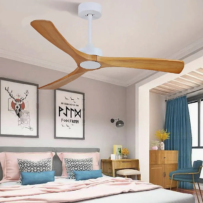 Barga | 60" European Styled Ceiling Fan with Lamp, Solid Wood and Remote Control