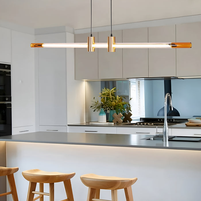 Rüti | Minimalistic Stylish Gold Copper Chandelier from Mirodemi for Kitchen 