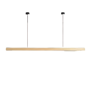 Tournefort | Natural Wood Linear Bar Chandelier for Dining Room, Kitchen