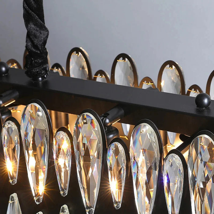 Zocca| Black Crystal Ceiling Chandelier for Dining Room