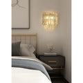 Venezia Murano Glass Wall Sconce installed beside a modern bed creating warm ambient lighting