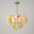 Vespera Textured Glass & Brass Chandelier