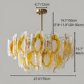 Vespera Textured Glass & Brass Chandelier
