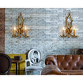 Creative|Antlers|Restaurant|Wood|Retro|White|Wall|Sconce