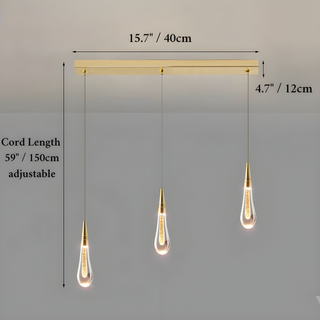 MIRODEMI Villefranche-sur-Mer | Modern LED Golden Pendant Chandelier for Kitchen