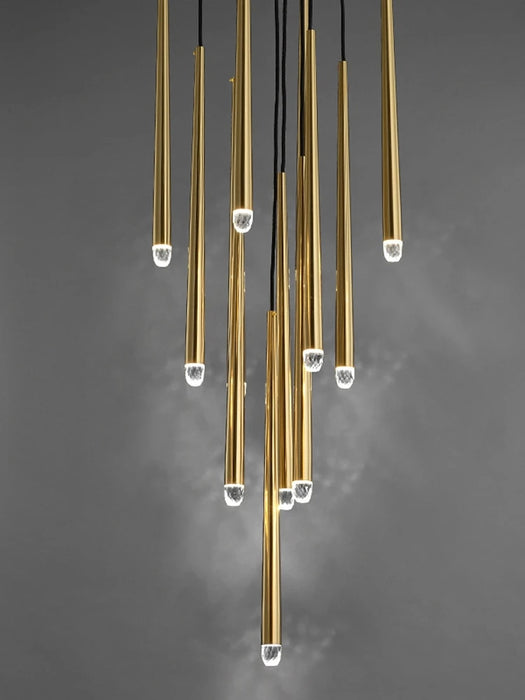 MIRODEMI® Modern Gold Long Chandelier for Staircase, Living Room, Dining Room