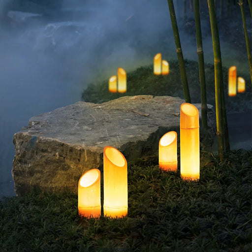 Resin|Waterproof|LED|Nature|Bamboo|Garden|Lawn|Outdoor