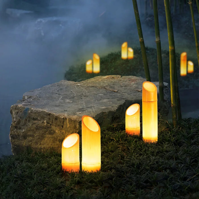 Resin|Waterproof|LED|Nature|Bamboo|Garden|Lawn|Outdoor