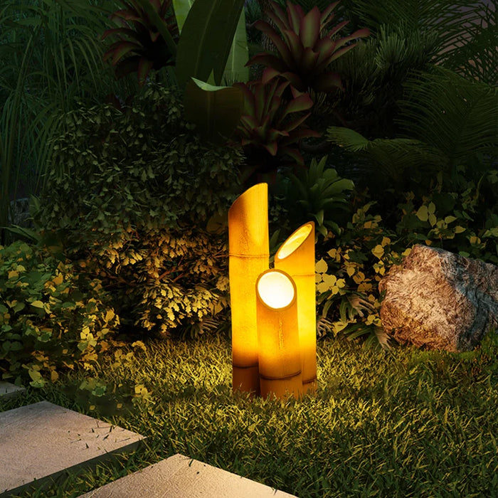 Resin|Waterproof|LED|Nature|Bamboo|Garden|Lawn|Outdoor