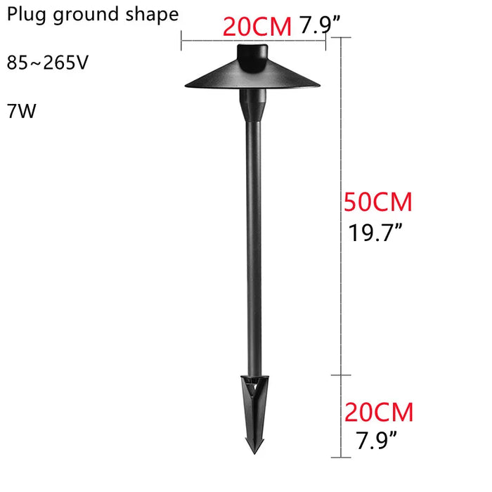 Waterproof|Lawn|Lamp|LED|Outdoor|Black|Aluminum|Umbrella