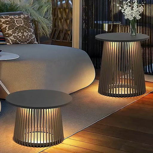 Waterproof LED Coffee Table With Solar Batteries for Patio