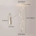 Diagram of waveform pendant chandelier showing 62 cm canopy and 70 cm spread for high-ceiling installations