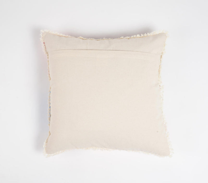 Abstract Embroidered & Tufted Cushion Cover