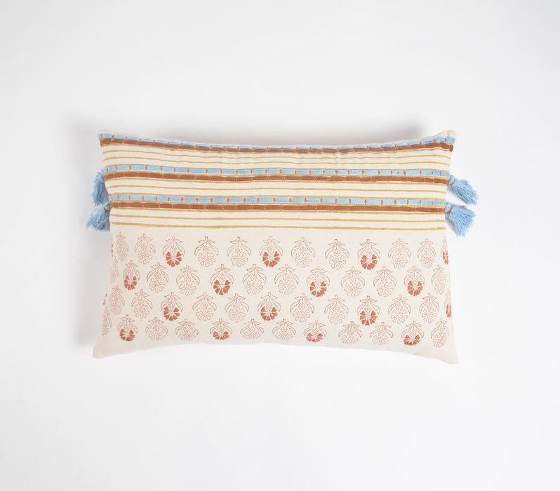 Embroidered Motifs Textured Pillow Cover