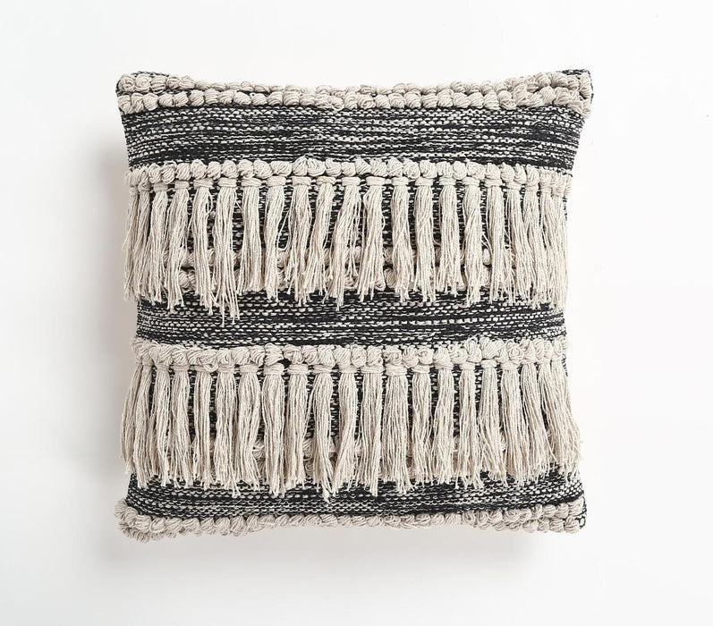 Tufted & Fringed Cotton cushion cover