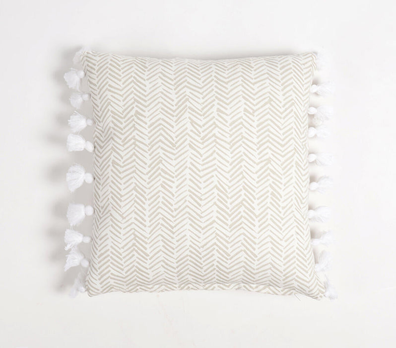 Handloom Chevron Tasseled Cushion Covers (set of 2)