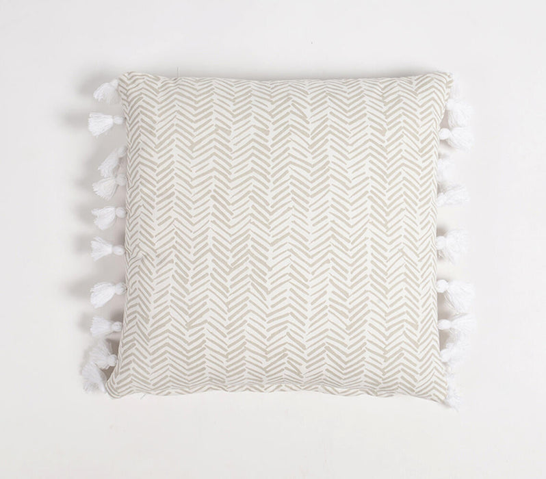 Handloom Chevron Tasseled Cushion Covers (set of 2)