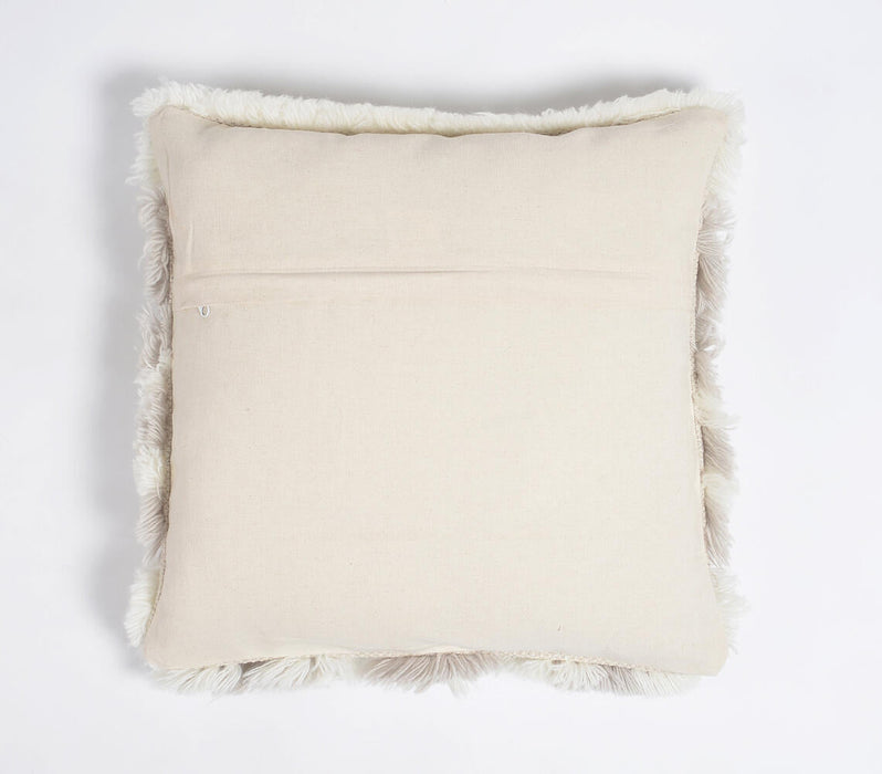 Shaggy Diamond Pattern Woolen Cushion Cover