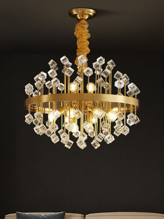 MIRODEMI® Albisola | Colorful Modern Chandelier With Different Form Crystals