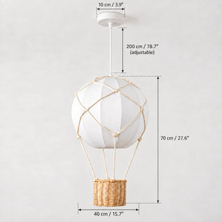 Aerella large pendant dimensions: 40 cm diameter, 70 cm body height and 200 cm adjustable cord