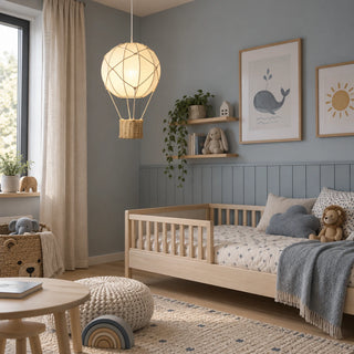 Aerella pendant in a blue and neutral kids bedroom