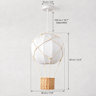 Aerella small pendant dimensions: 30 cm diameter, 60 cm body height and 200 cm adjustable cord