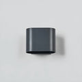 Front view of Aeris LED wall light with sleek curved black finish