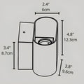Technical drawing with dimensions for the Aeris LED wall light, compact and minimal