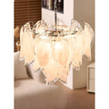 Close-up of Altavilla Murano Glass Chandelier with handcrafted frosted glass panels